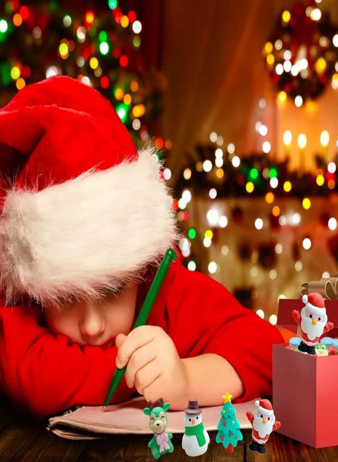 TERA13 Merry Christmas Erasers (30 Pcs) Smudge-Free Cute Pencil Erasers, Cute Small Eraser with Santa, Snowman & Tree, Stationery Gift for Kids, Holiday School Supplies, Party Favors - Image 5